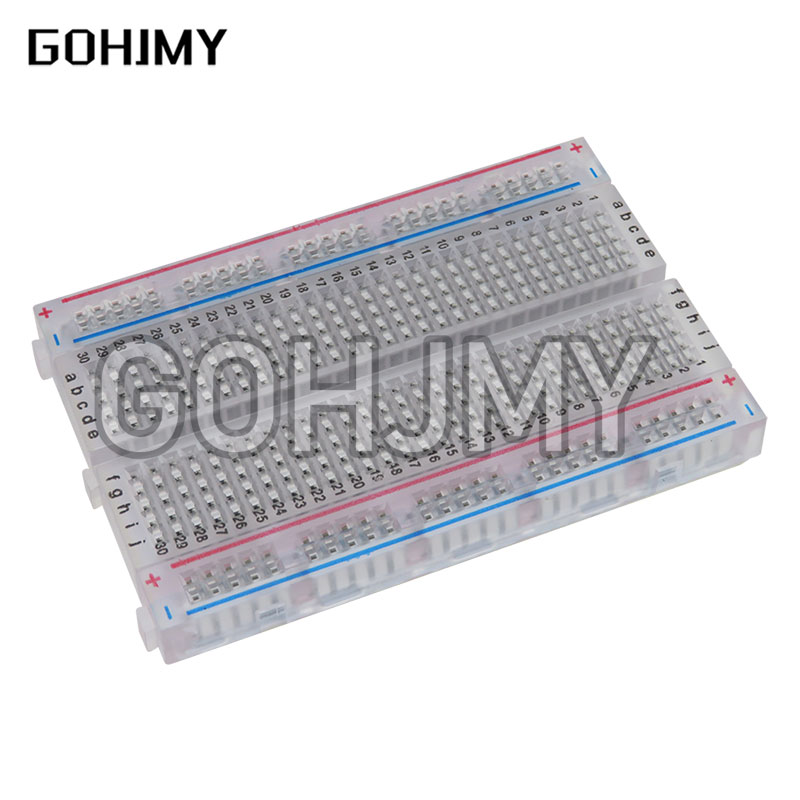 Breadboard 400 Point - 10 adet şeffaf mini ekmek tahtası
