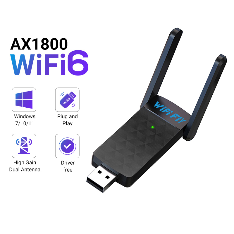 1800 Mbps WiFi 6 USB Adaptörü  - Antenna 2.4Ghz incelemesi ve fiyatı