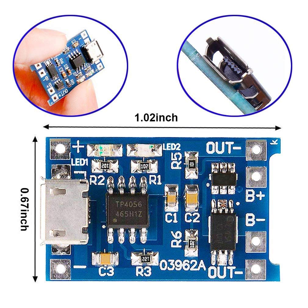 2/5 adet tip-c mikro Mini 5V1A - Li Ion Charger Module incelemesi ve fiyatı